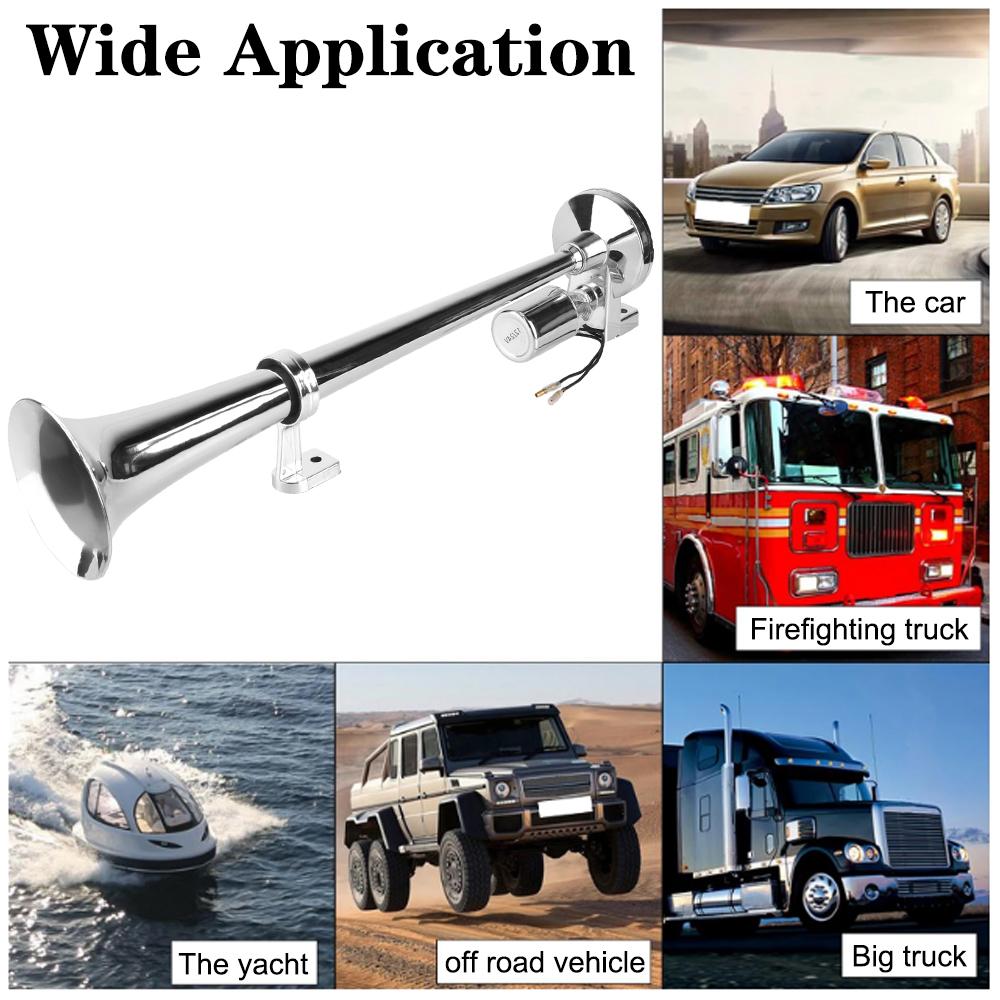 12 В 24 В автомобильный воздушный гудок для корабля, однотрубный газовый гудок, автомобильный воздушный гудок, комплект автомобильных труб с проводами и реле для лодки, грузовика, внедорожника, водонепроницаемые автозапчасти, супер громкий
