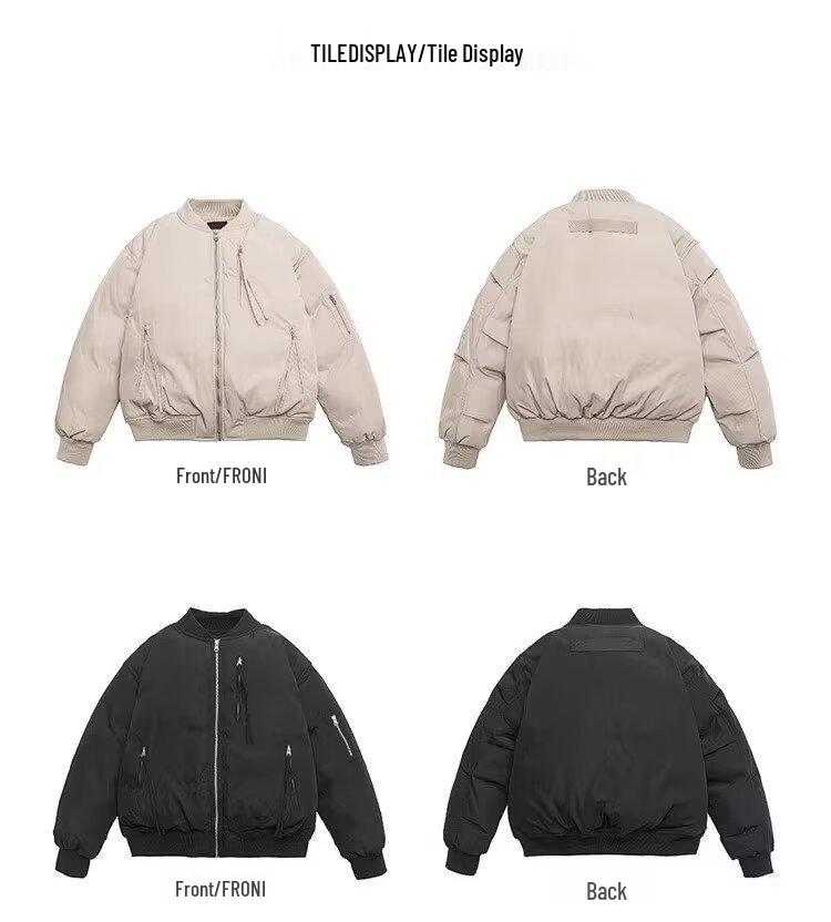 Женская куртка-бомбер в стиле ретро с несколькими карманами - Модный американский бейсбольный стиль для весны и осени