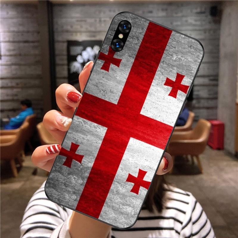Georgia Flag Phone Case For Xiaomi Mi 12 11T 10T 9T Lite Pro Ultra Note 10 Poco F3 F4 X4 GT Soft Black Phone Cover