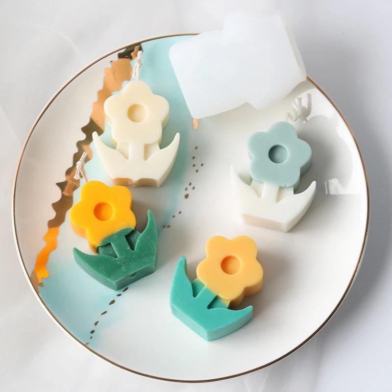 Новый маленький цветок силиконовая форма для свечей пять лепестков цветов милый букет ароматические формы для изготовления свечей DIY формы для помадки формы для шоколада