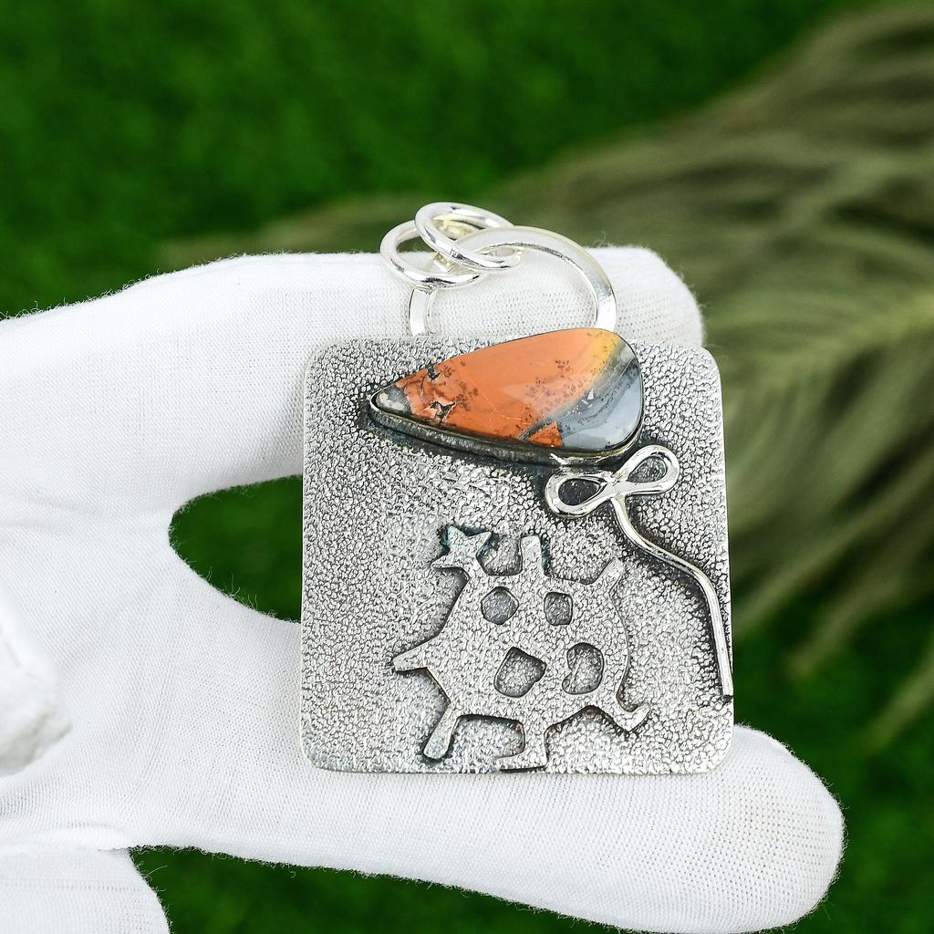Friendship Day Deal 925 Sterling Silver Natural Maligano Jasper Pendant Jewelry