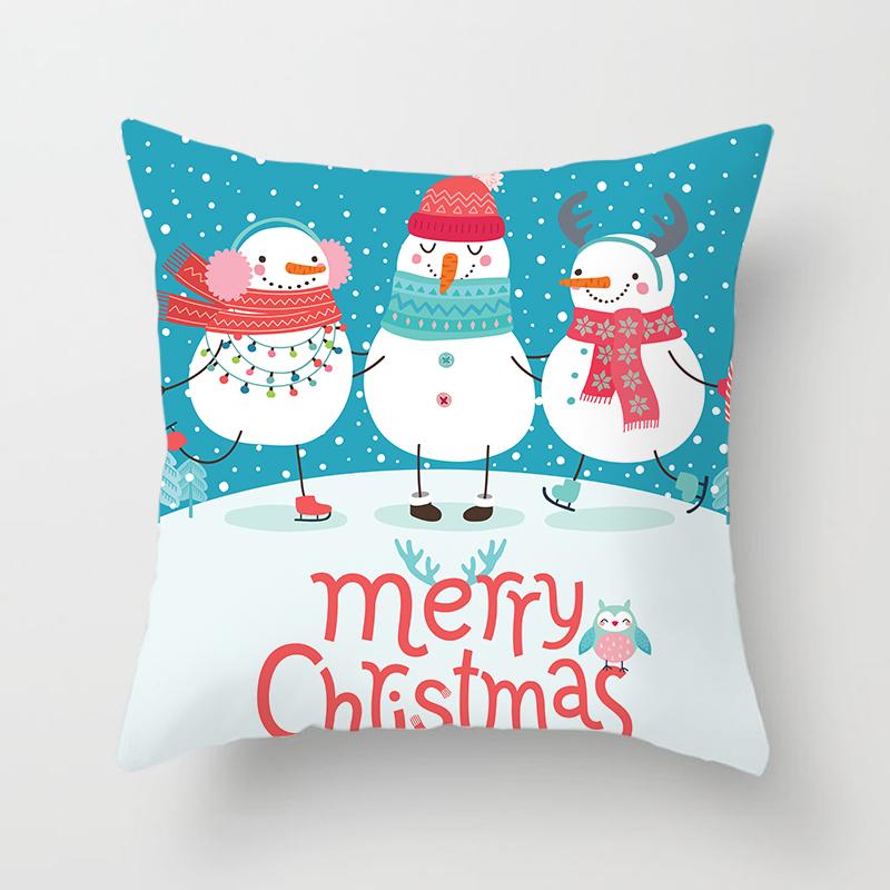 Cartoon Christmas Throw Pillow Set Santa Claus Sofa Gift Home Decor Pillowcase Christmas Gift Pillowcase