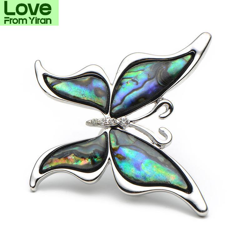 Metal Natural Shell Butterfly Brooches Alloy Insect Animal Women Men Suits Dress Banquet Brooch Pins Fashion Hat Scarf Pins