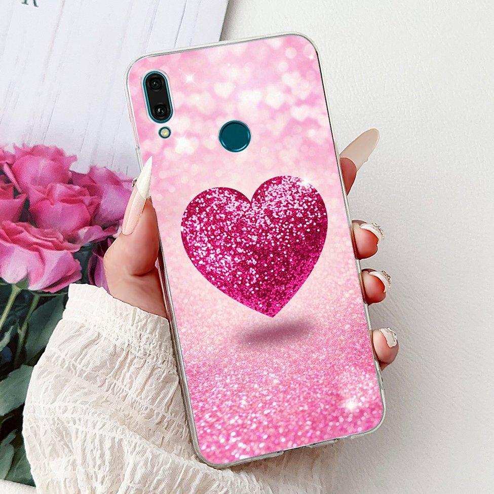 Clear For Huawei Y9 2019 Case Cover Cute Fashion Flowers Funny Cool Painted Soft Phone Case For Huawei JKM-LX1 JKM-LX2 JKM-LX3