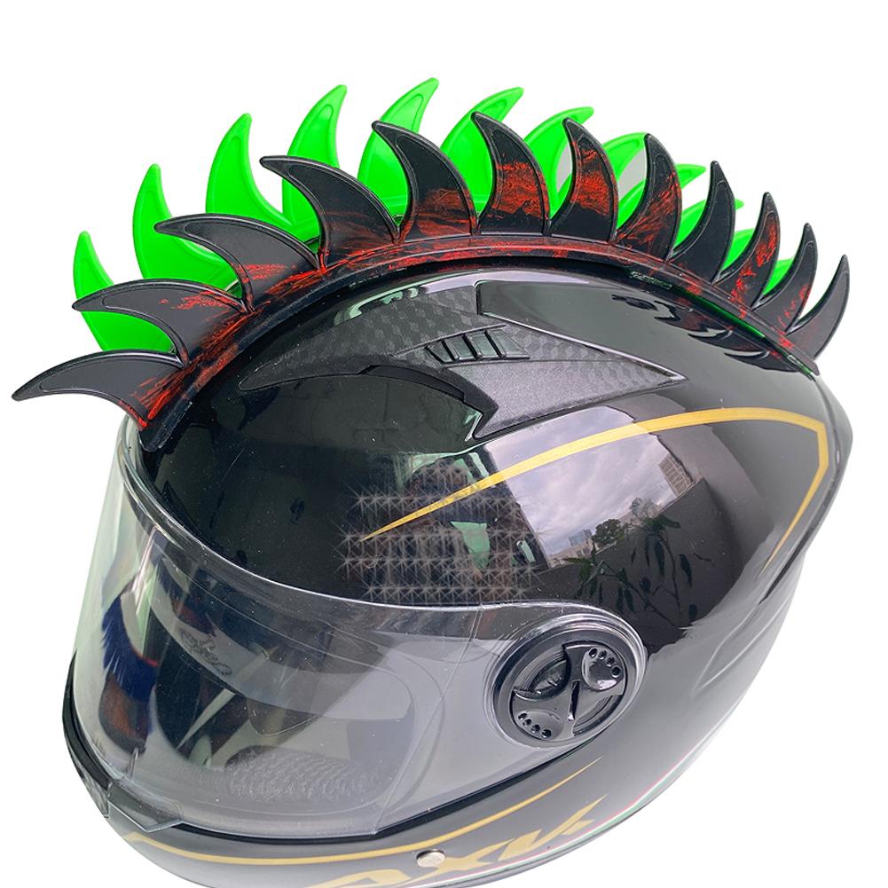 Rubber Dirt Biker Motorcycle Helmet Dual Color Cockscomb Decoration Motocross Biker Helmet Spikes Mohawk Sticker