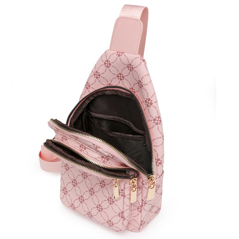 Винтажная сумка через плечо для женщин, нагрудная сумка с принтом, мягкая кожаная сумка через плечо