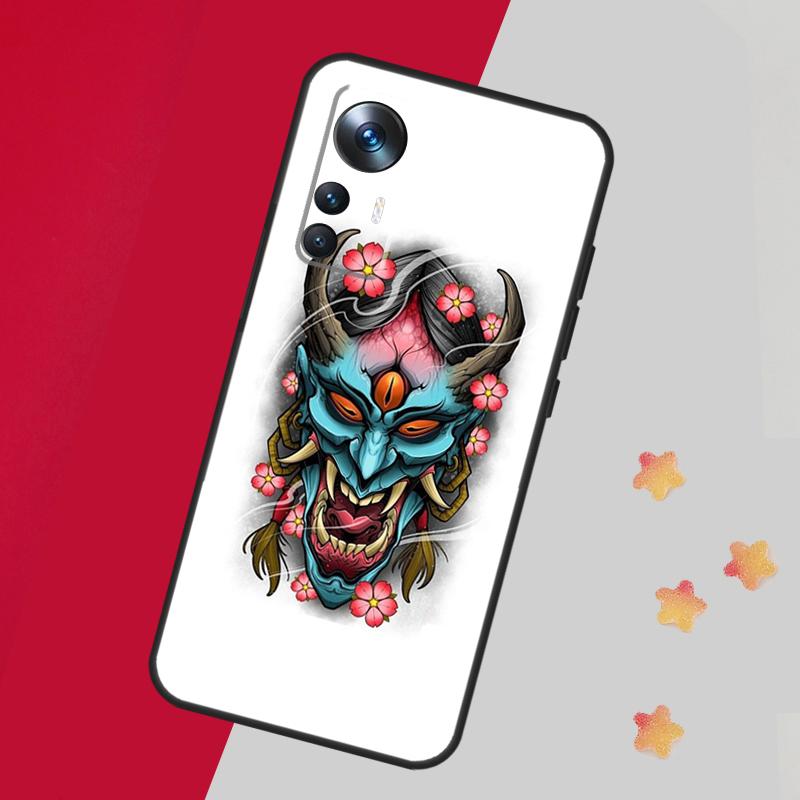 Японская маска демона Они Ханья для POCO X5 X3 Pro M5 M5s F4 X4 F3 F5 Чехол для Xiaomi 13 13T Pro 12 Lite 12X 11T 12T 14 Pro