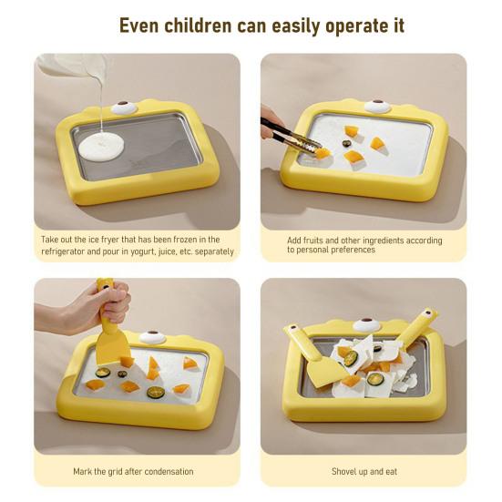 Ручная машина для приготовления мороженого, неэлектрическая машина для приготовления йогурта и щербета со скребком, портативный инструмент для приготовления десертов для детей и семейного отдыха, экологически чистый