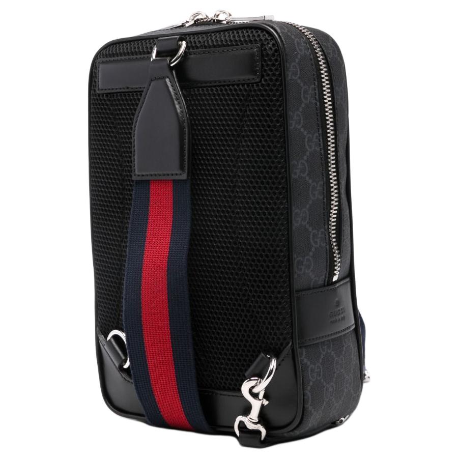 Gucci Iconic Web Stripe Shoulder Strap PVC Crossbody Bag Men bags Black 792078-FADJM-1043