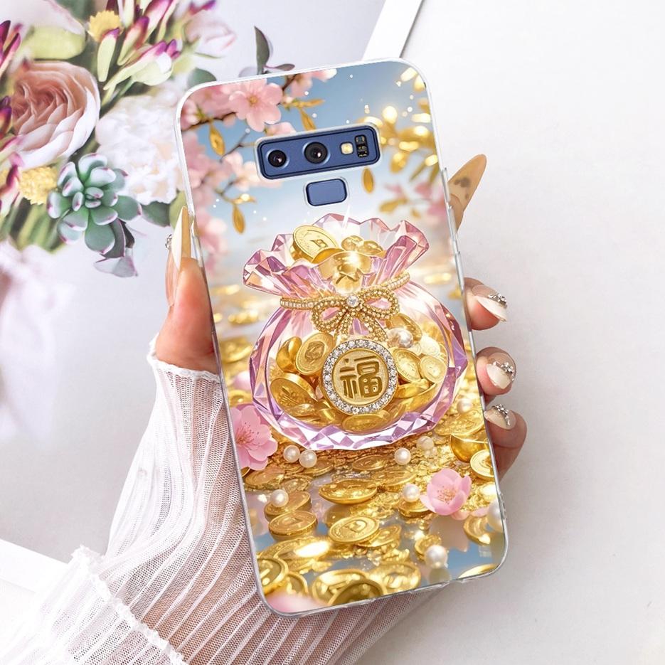 For Samsung Galaxy Note 9 Case SM-N960F Luxury Flower Butterfly Painted Cover Soft Slim Phone Case For Samsung Note 9 Note9 Bags