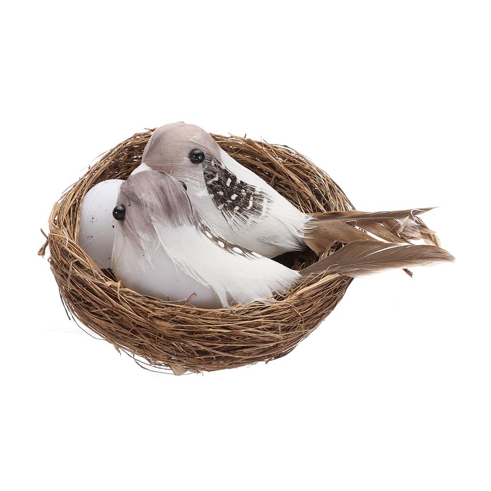 Home House Decoration Handmade Craft Artificial Craft Birds Birds Egg Bird Nest Realistic Feathered