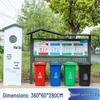 Stainless Steel Outdoor Recycling Station with Rainproof Canopy and Baked Paint Finish