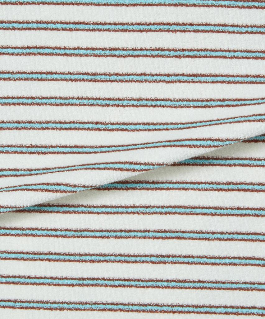 BEYOND CLOSET [Collection Line] Toweling Fabric Stripe Open Collar Short Sleeve Shirt Mint
