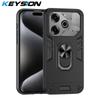 KEYSION Shockproof Armor Case for TECNO Pova 6 Pro 5G Soft Silicone+PC Ring Stand Phone Back Cover for Tecno Pova 6 6 Pro 5G