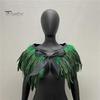 Женская шаль в готическом стиле, перьевая накидка, шарф, наплечная шаль, карнавальный костюм, винтажная шаль ручной работы с регулируемым атласным галстуком