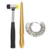 3pcs Set Ring Mandrel Sizer Finger Measuring Stick Handle Hammers Jewelry Tool