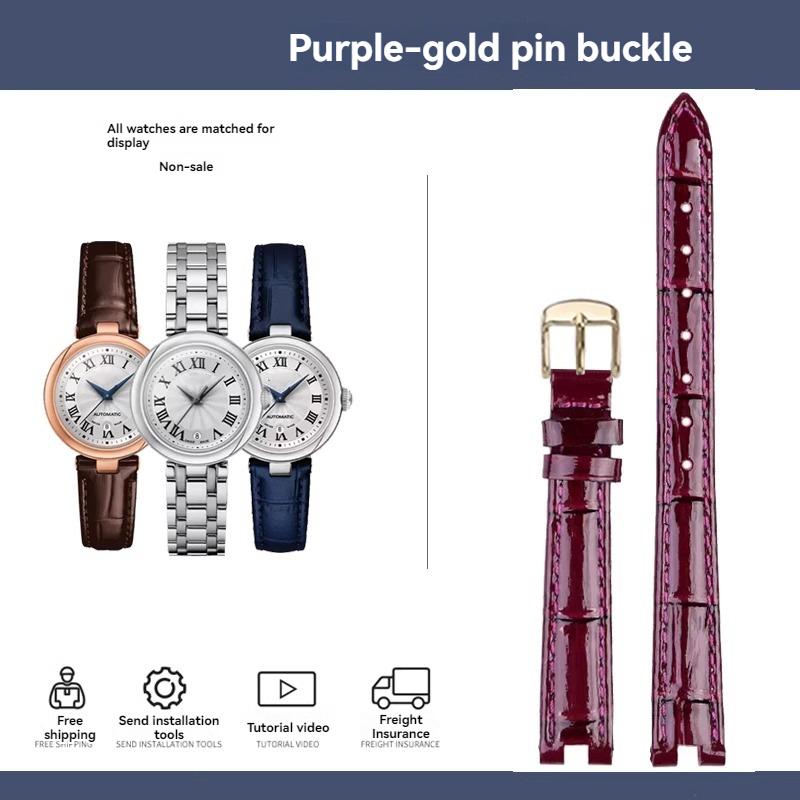 Для Tissot Jiali Little Beauty T126 Ремешок Женский 1853 Женская Модель Вырез Браслет 12x4мм 14x5мм T126010 Кожаная Часовая Лента из Коровьей Кожи