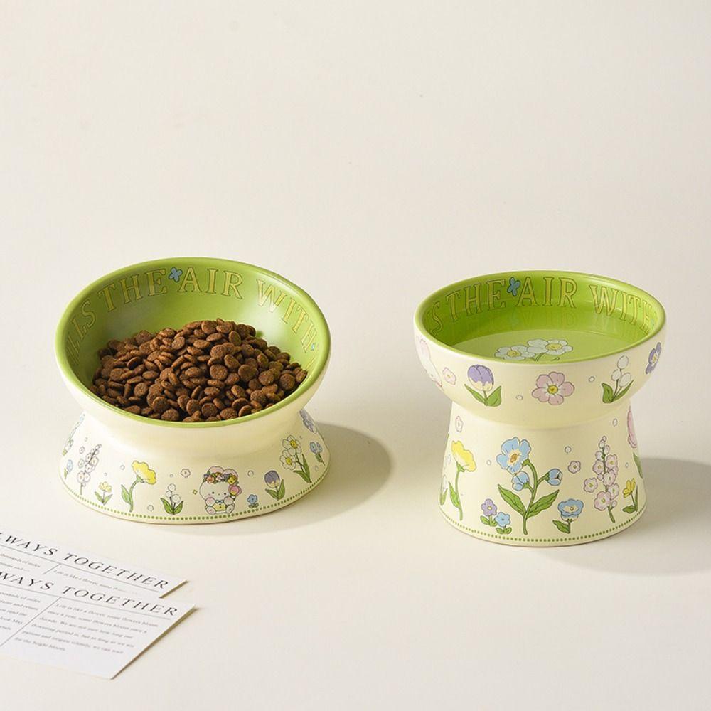 Non-Slip Cat Canned Food Bowl Rabbit Flower Water Bowl Stylish Pet Feeding Bowl Pet Supplies