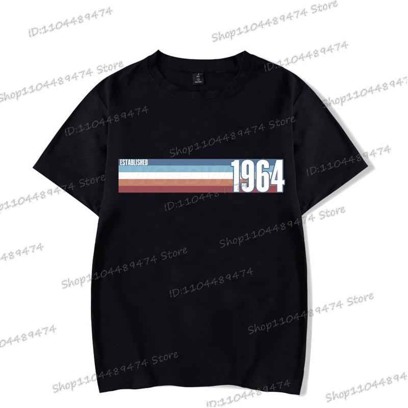1960 До 1969 Принт Винтажная Футболка Мужская Женская Год Рождения Графические Футболки Харадзюку Короткий Рукав Основана в 1964 Футболка с Круглым Вырезом