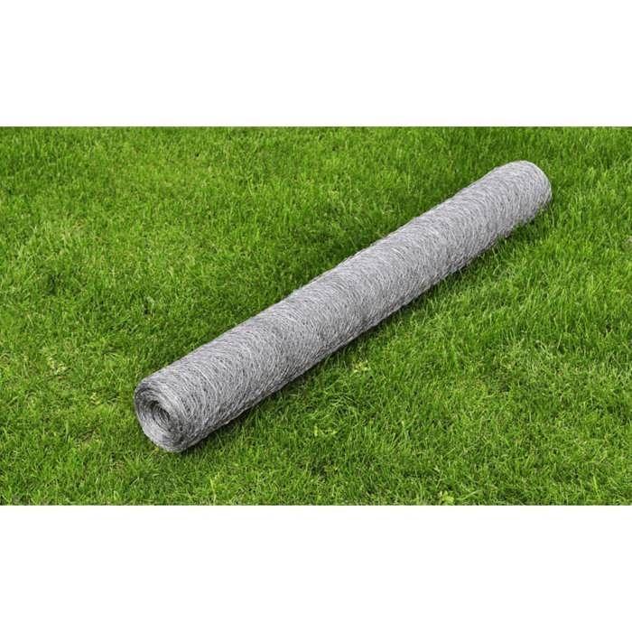 VidaXL Grillage Acier Galvanisé 25x0,75 m Épaisseur 0,5 mm Clôture de Jardin 140420