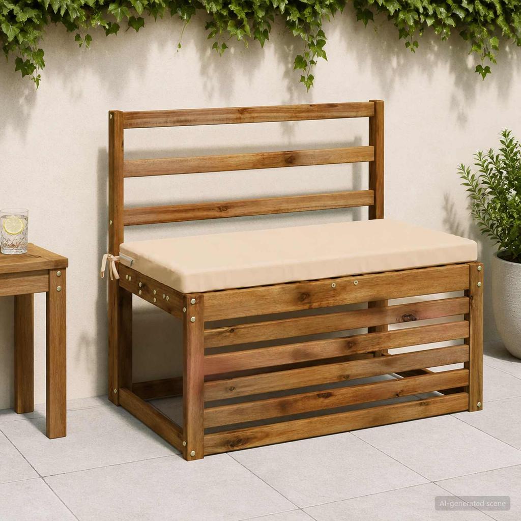Bench Cushion SOEST 100percent Polyester Cream 60 x 40 x 5 cm