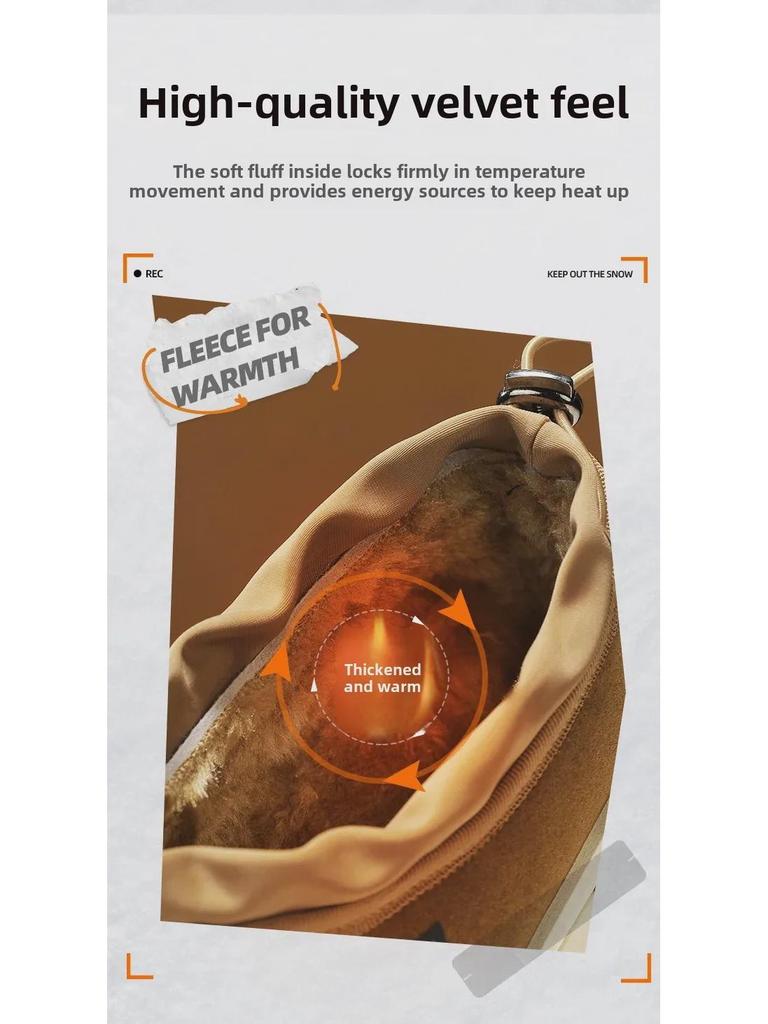 Мужские зимние полуботинки Plus Velvet Warm Cotton Low-Top - Толстая подошва, тренд для активного отдыха, рабочая одежда, 5 сезонов