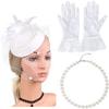 Pearl Vintage Fascinator Hat Exquisite Masquerade Hair Band Retro Bride Headdress  Photography