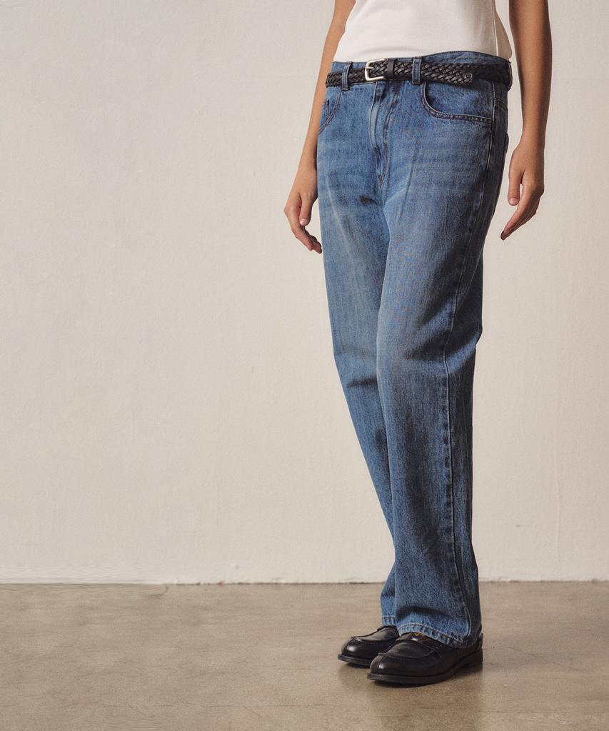 EZIO WOMEN W Blue Washed Denim Pants