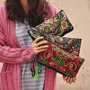 Embroidered Women's Wallet  Ethnic National Retro Wallets Butterfly Flower Clutch Bag Coin Purse Tassel Lady Clutchs Small Flap Handbag