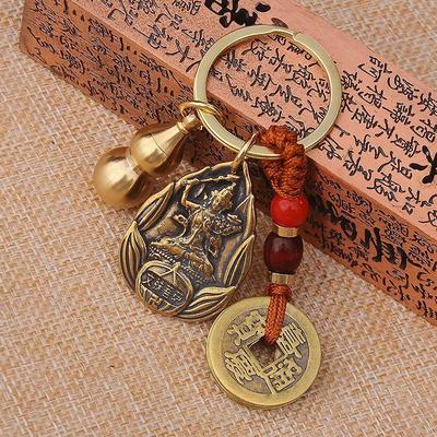 Брелок Зодиак Будда Бэнмин с Восемью Богами-Хранителями и Монетами Пяти Императоров, Дизайн Полой Тыквы-Горлянки