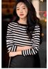 Women's Blue & White Striped Knit Pullover - Spring 2026 Collection