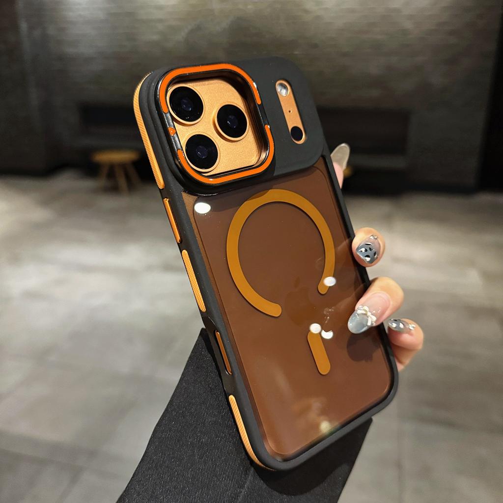 For iPhone 17 Pro Case Compatible with MagSafe Lens Kickstand Skin Touch PC TPU Phone Cover
