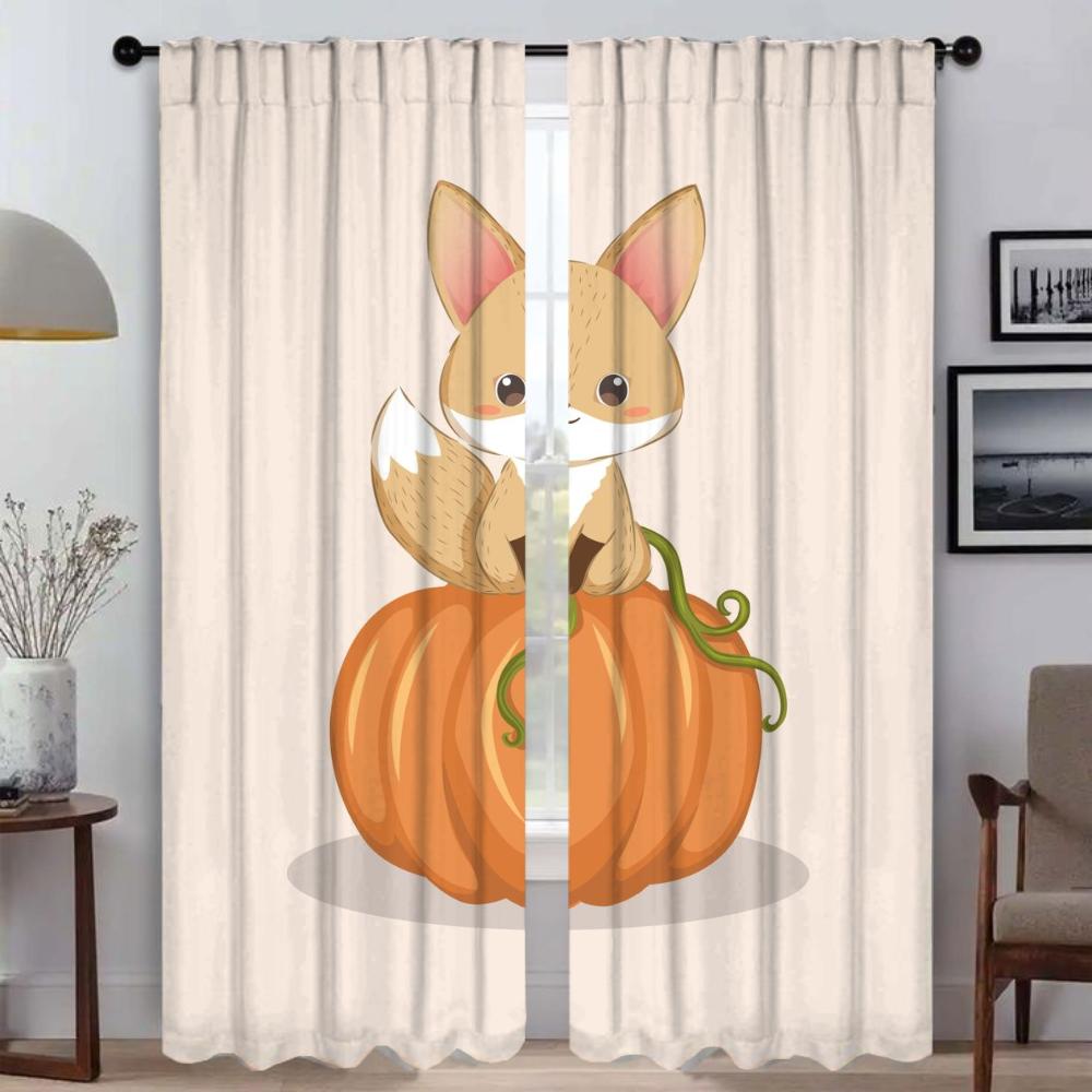 Cute Animals Shades Kitchen Curtains 2 Pieces Home Interior Curtains for Camera Blackout Curtain Tulle for Bedroom Partition