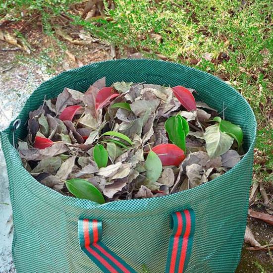 Мешок для сбора листьев 13 гал/32 гал/72 гал Многоразовый мешок для садового мусора Сверхпрочный вертикальный сборщик листьев с 4 ручками для ухода за газоном и садом
