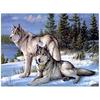 5D DIY Diamond Painting "Two Wolves" Diamond Embroidery Cross Stitch Rhinestone Mosaic Painting