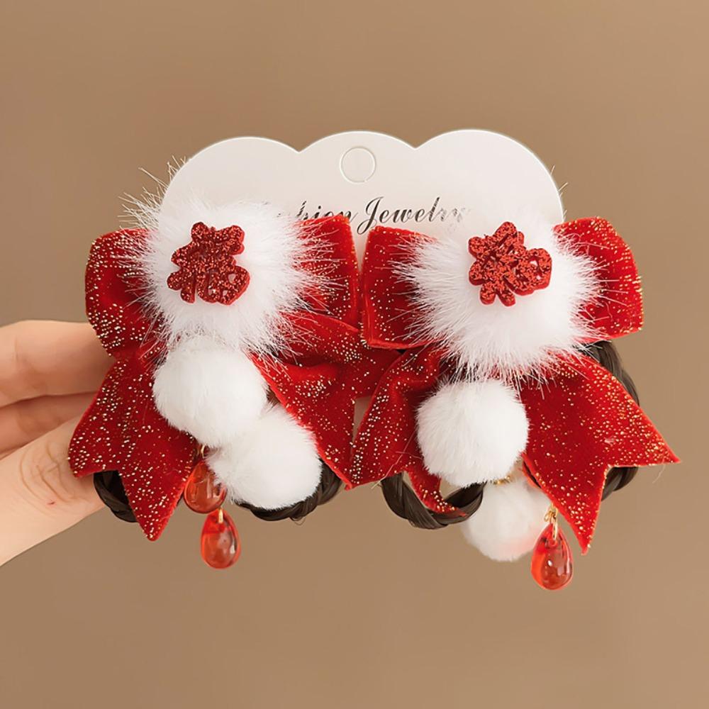 Tassels Children Bow Wig Hairpin Flower Ancient Style Hairpin Chinese New Year Headwear Girls
