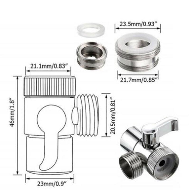 3 Way Tee Switch Faucet Adapter Connector Valve for Shower Head Diverter Home Bathroom Shower Faucets Water Separator