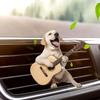 Клипсы-освежители воздуха Милый пес-гитарист Клипса на вентиляционное отверстие автомобиля 2D Декор на приборную панель для любителей собак Легкое крепление Легкий оригинальный подарок для интерьера автомобиля
