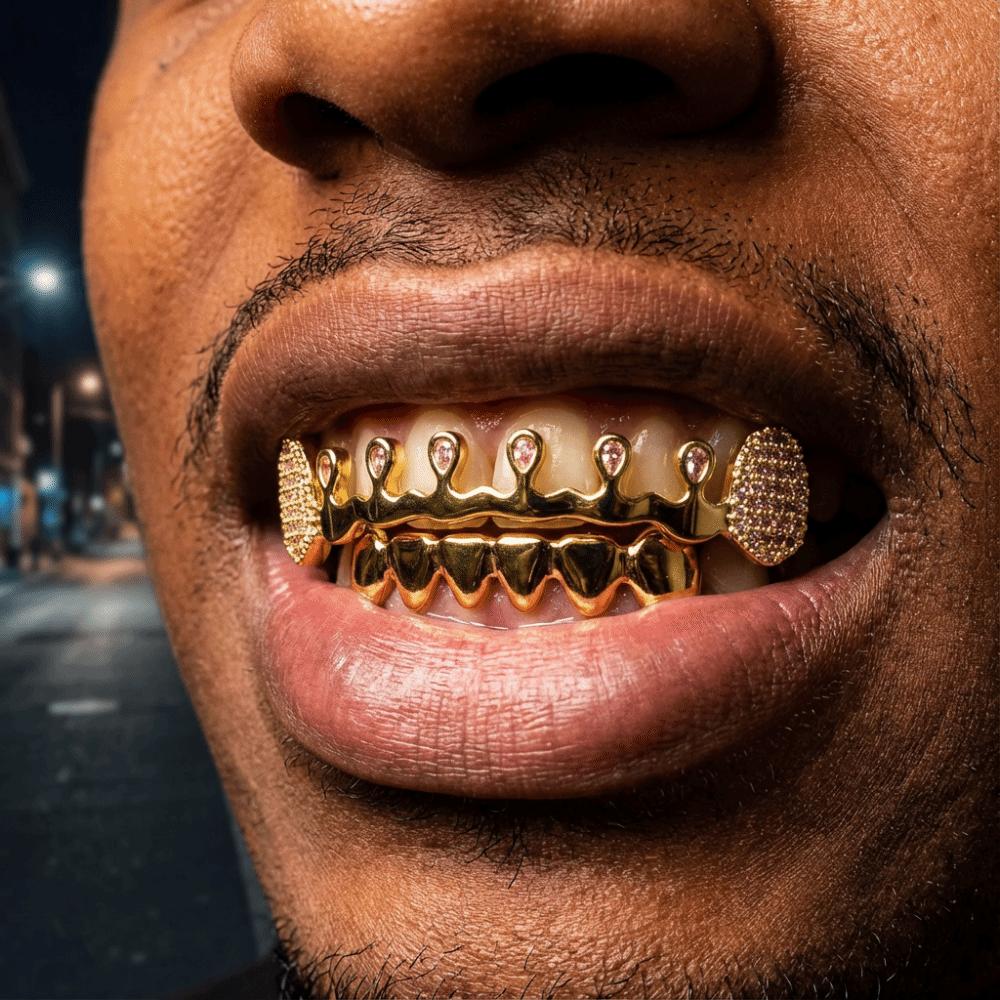 Punk Rhinestone Tooth Caps Removable Charm Teeth Grillz Gift Men Women Jewelry Party Cosplay