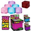 Squishy Nee Doh Nice Cube Super Squeeze Fidget Toy, Translucent Red Stress Relief Squishy Cube, BPAFree Toy for Kids Adults