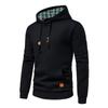 Plaid Hoodie Men Athletic Hooded Sweatshirts  Sweater Slim Fit Long Sleeve Pullover With Pockets Basic Shirt