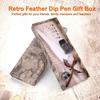 Feather Pen Mugast Fountain Pen Feather Pen Feather Decoration Retro Stylish Present Feather Pen Nib 5 Pieces + (White)