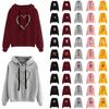 Women's Fashion Casual Print Hooded Sweatshirt Loose Sports Tops Pullover