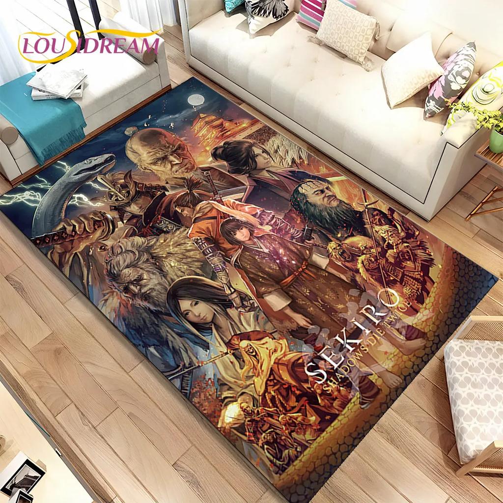 3D HD Sekiro Series Game Gamer Area Rug, Коврик для дома, гостиной, спальни, дивана, коврик для двери, декор, детские игры, нескользящий напольный коврик