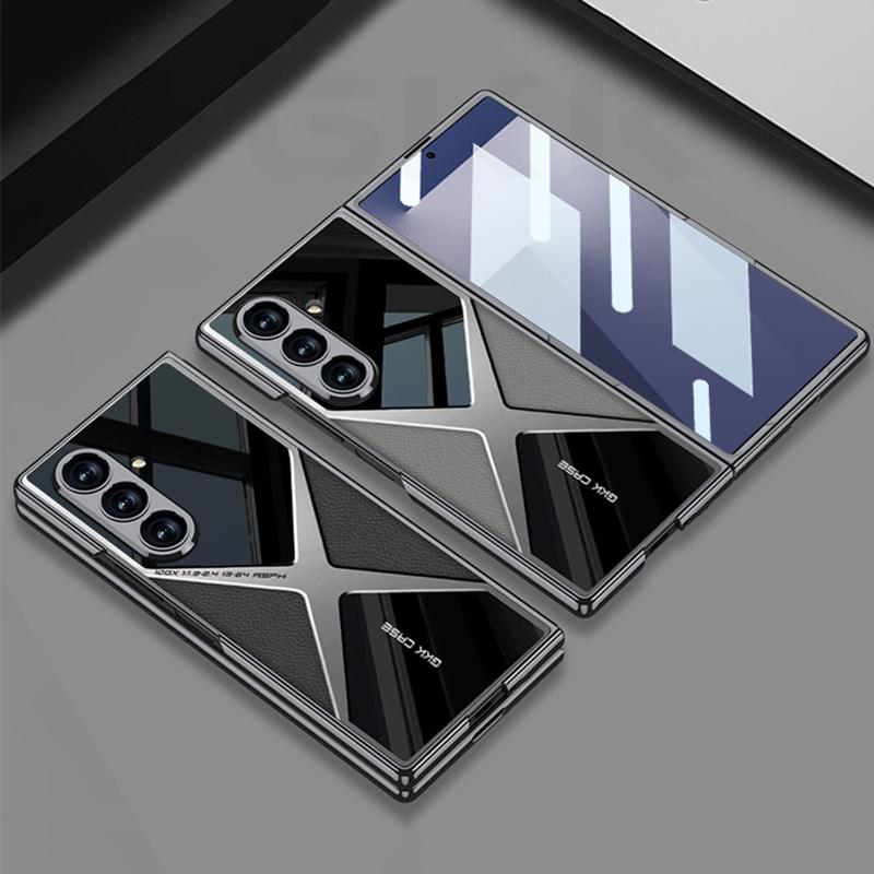 GKK Роскошный чехол с покрытием Super X для Samsung Galaxy Z Fold 7 6 Внешний экран Стекло Пластик Жесткая задняя крышка для чехла Galaxy Z Fold7