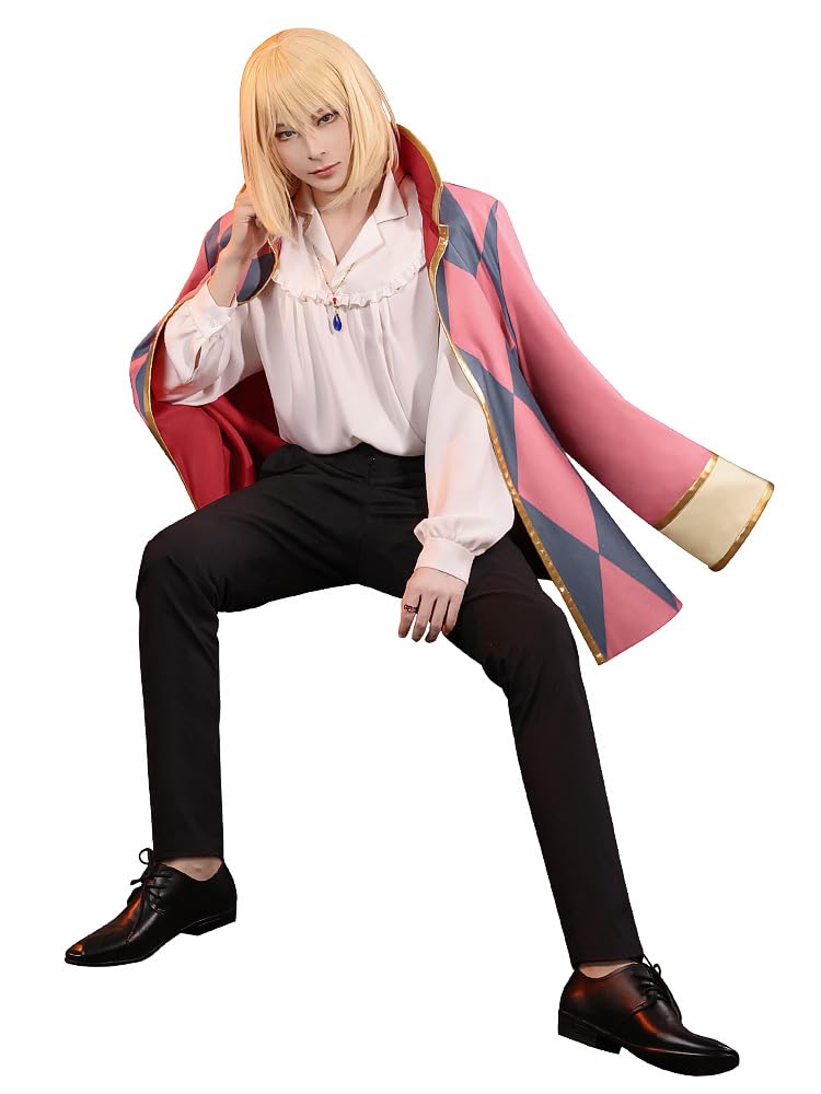 Костюм для косплея Агтопа Хаула с ожерельем и серьгами Костюм Софи для сценических выступлений и фотосессий Хэллоуин Размер [Включает парик] (Хаул, С)