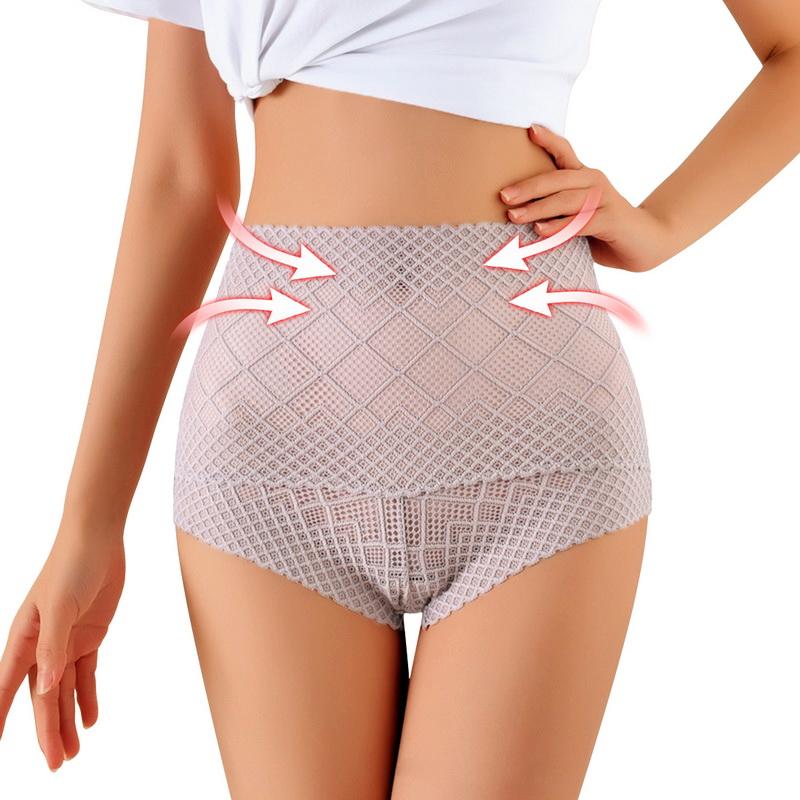 Женские кружевные трусики с высокой талией, сексуальное кружевное белье, бесшовные трусики, тонкие трусы, сетчатые трусы