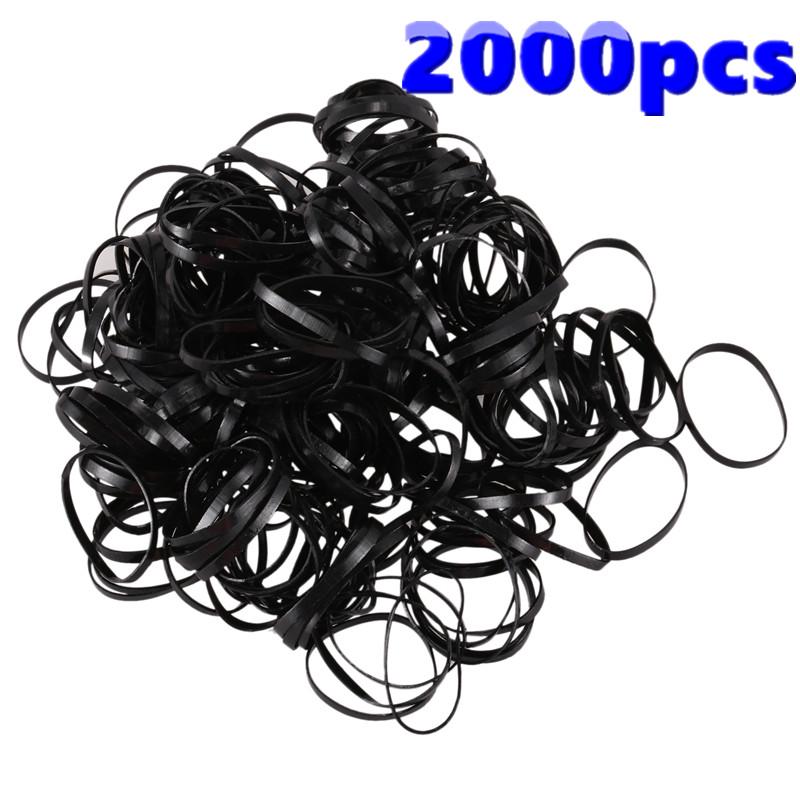 2000 Pcs/Pack Strong Elasticity Tie Hair Hair Rings Rubber Bands TPU Braided Ponytail