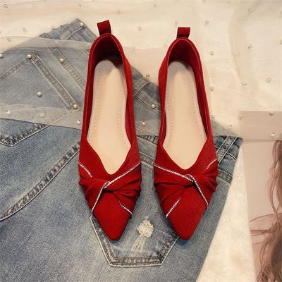 Женская обувь Стразы Невеста Красные Женские Балетки Сексуальные Слипоны Оптом Шикарные Остроносые Высокое Качество Мода Элегантное Предложение Y2k