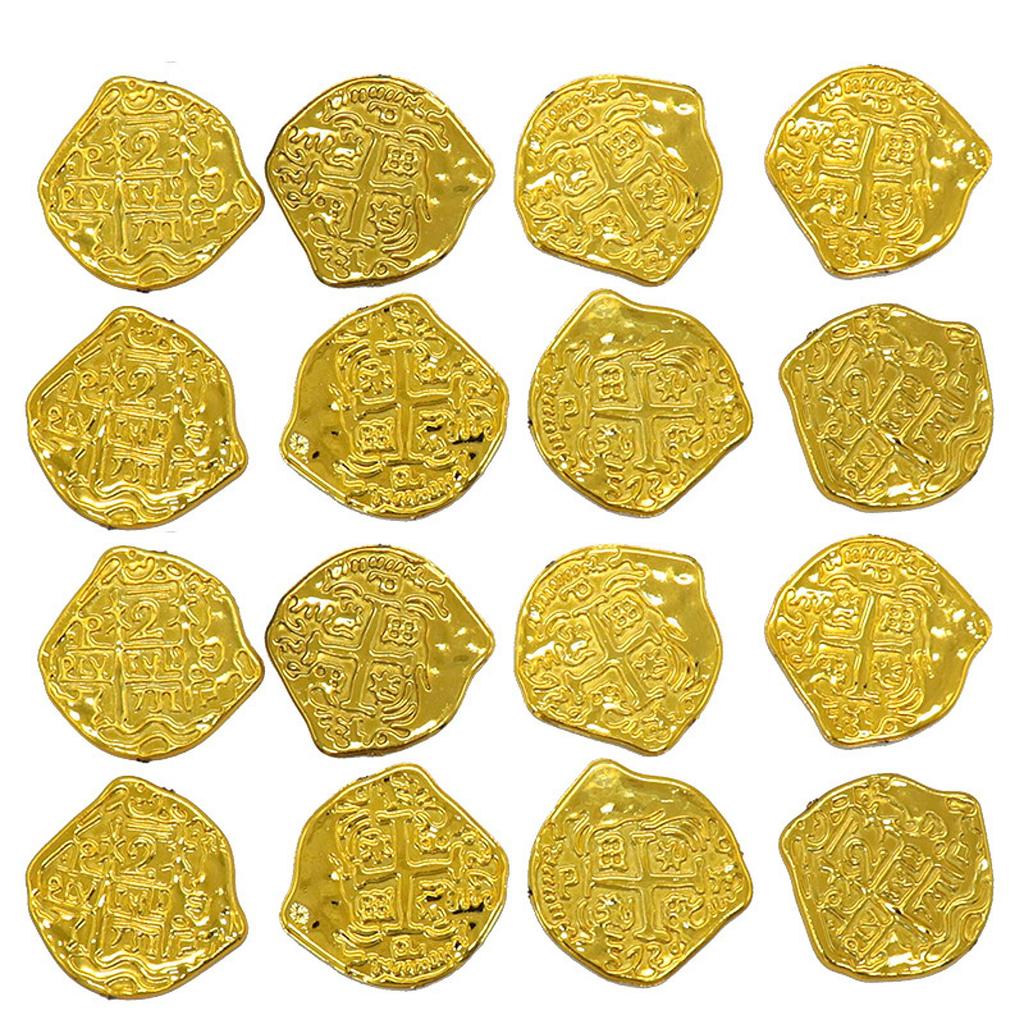 100pcs Retro Pirate Coin Party Supplies Gift Kids Favor Birthday Toys Halloween Decor Fake Treasure Plastic Game Coin